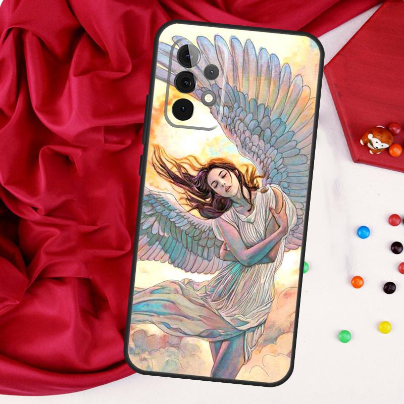 Fantasy Angel Girl Wings For Samsung Galaxy A55 A53 A33 A13 A35 A15 A36 A56 A26 A16 A22 A32 A52 A54 A34 A06 A05 Case