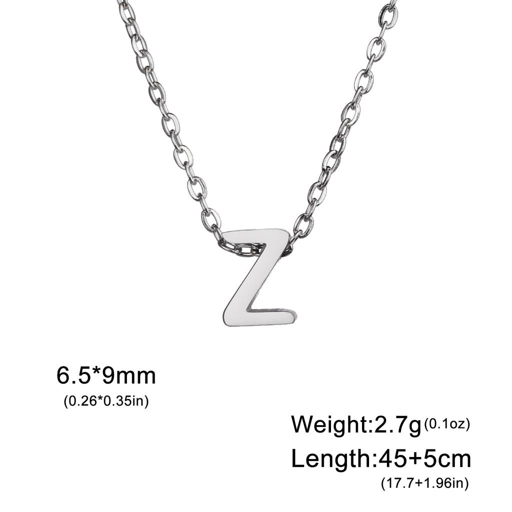 Name Initial Necklace A-Z 26 Letters Pendant Stainless Steel Jewelry Women Men Neck Choker Couple Friend Birthday New Year Gifts