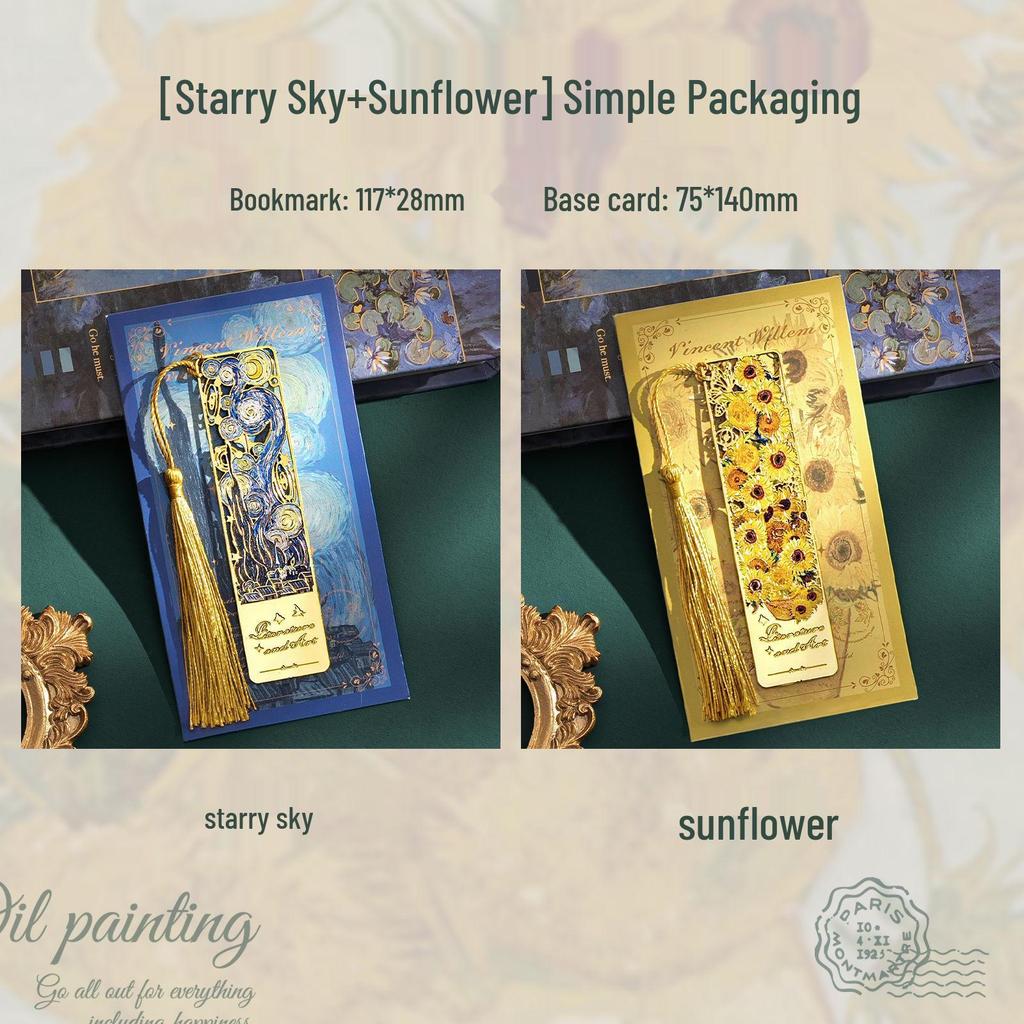 Retro Oil Painting Bookmark: Exquisite Metal Souvenir for Teacher's Day and Back-to-School Gifts