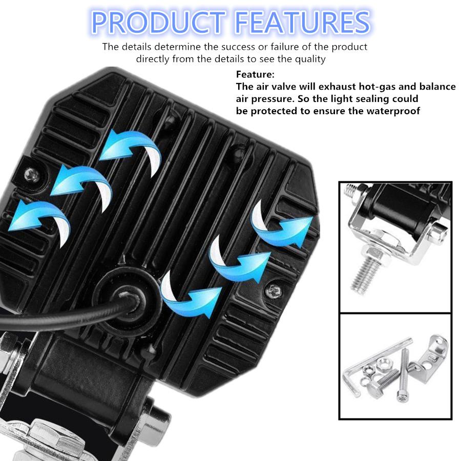 1x 3" 12V 24V 6500K 20W LED Light Bar Offroad Car Boat Led Work Light Spot Light