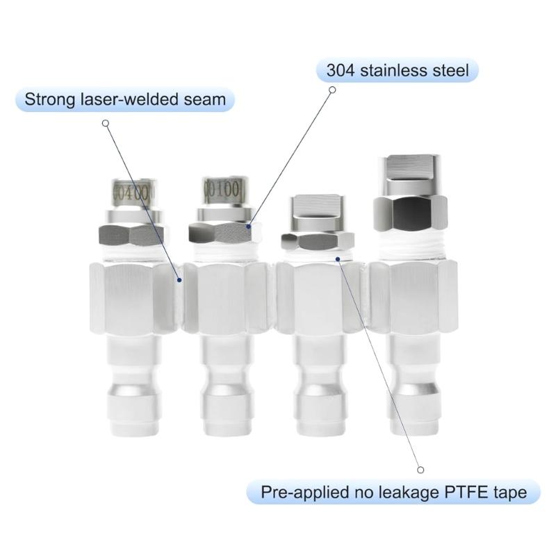4 way J Handle Nozzle 5000PSI Heavy dutys Welded Pressure Washer Nozzles Steel Instantly Switches Design For 2-4GPM Washers