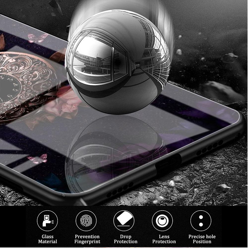 Husă din sticlă securizată pentru Samsung Galaxy S22 S21 Ultra S20 Fe S10 S9 S8 S22 S21 Plus Note 20 10 Funda pentru telefon Rose Fluture Floare