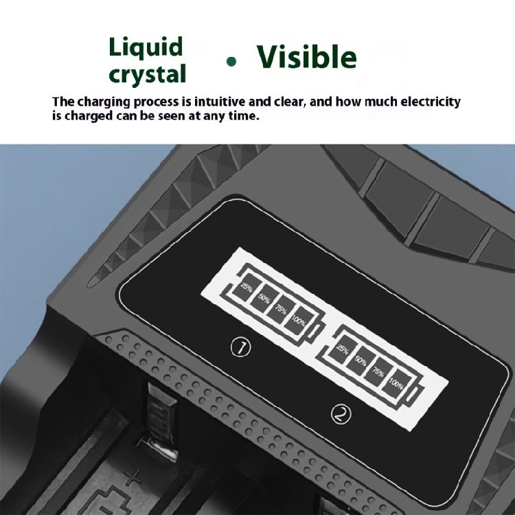 Intelligent Double Slot Type C Battery Charging LCD Display For 18650 26650 2A 3A 3.7V Batteries Independent Charging
