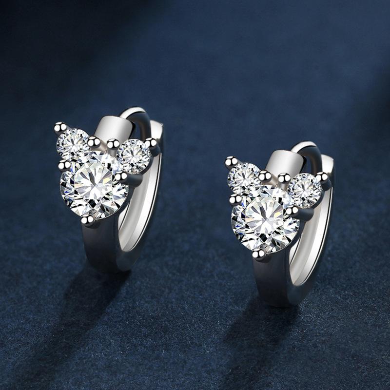 Ohrringe aus 925er Sterlingsilber für Damen, origineller Charme, doppelte Creolen mit Pavé-Zirkonia, feiner Verlobungs- und Jahrestagsschmuck, Geschenk 5355