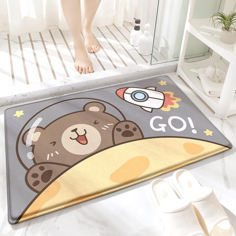 Rabbit Welcome Mat for Front Door Outdoor Entry Print Doormat Non Slip Kitchen Bedroom Footpad Home Indoor Decor Funny Kid Rug