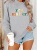 Autumn/Winter Women's YOU MATTER Print Round Neck Pullover Hoodie