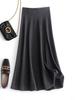 Woolen High-Waisted A-Line Eight-Panel Midi Skirt for Women - Elegant and Versatile for Autumn/Winter