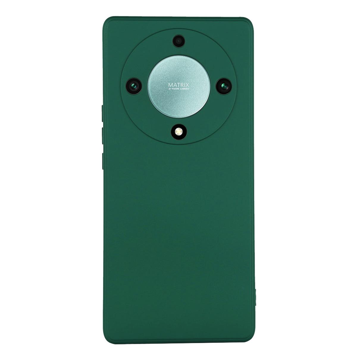 

ENKAY HAT PRINCE для Honor Magic5 Lite 5G/X9a 5G Чехол для телефона из жидкого силикона Точный вырез Прямой край Чехол для мобильного телефона Blackish Green