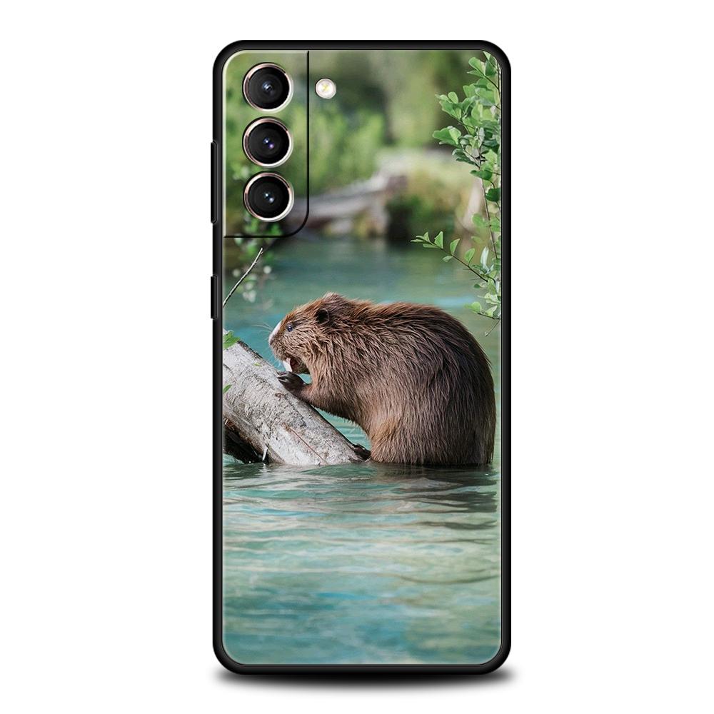 

Забавный чехол для телефона с бобром для Samsung Galaxy S25 S24 S23 S22 Ultra S20 S21 FE 5G S10 S9 Plus S10E Мягкий чехол из ТПУ Samsung S20Ultra