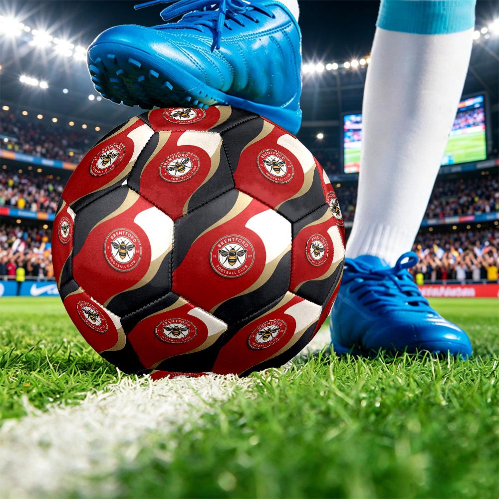 Brentford FootballPrinted Size 5 Soccer Bl, Anti Slip Adult Match Football Souvenir for Football Fans