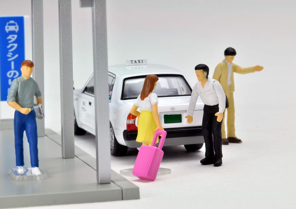 Tomytec GeoColle 64 Snap 04a Taxi Stand Toyota Crown Comfort Specification ABS Accessories Completed Mini Car Set 312345 1/64 #Car (TLV-NEO Special
