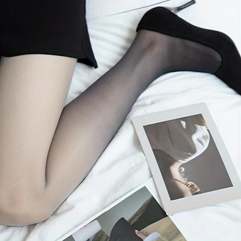 2 paia di collant a vita alta aderenti con piedini da donna, colori sfumati, calze sexy ed eleganti