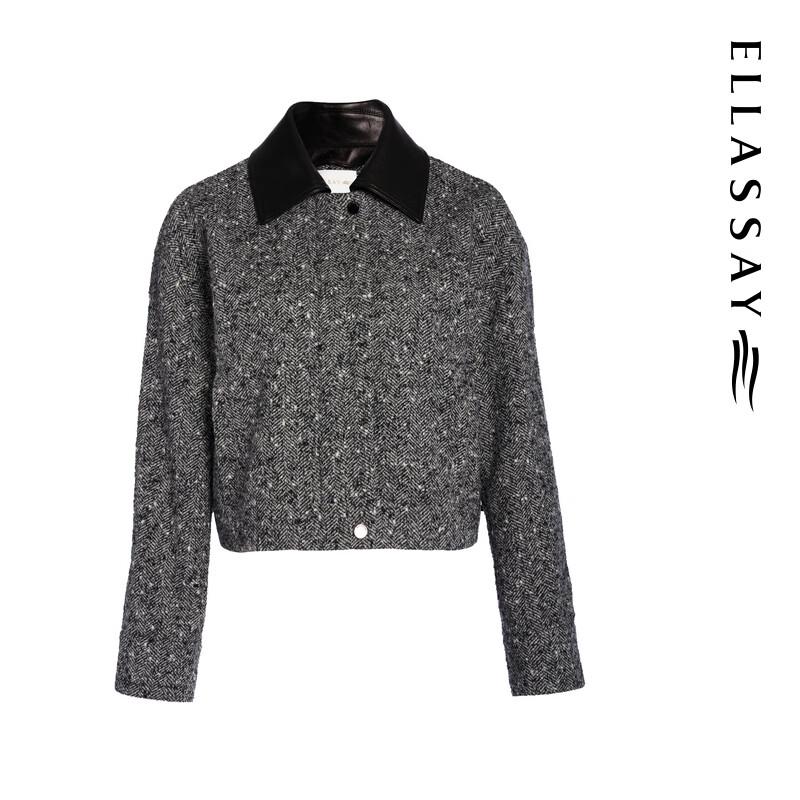 ELLASSAY 2025 Autumn Wool Blend Polo Collar Blazer