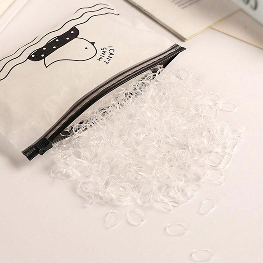 1000/2000pcs Colour Children Disposable Rubber Band Black Transparent High Elasticity No Harm to Hair Hair Accessories Headband