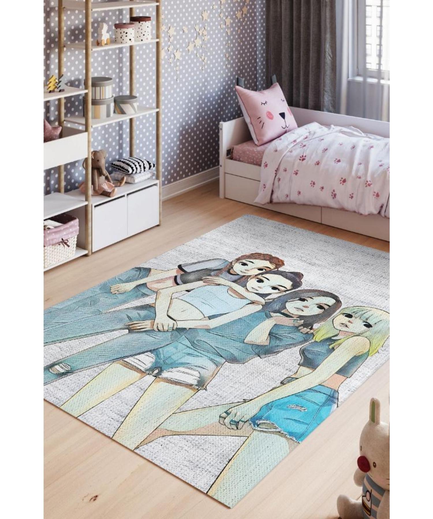 

Черный розовый хлопковый моющийся декоративный ковер на тканой основе