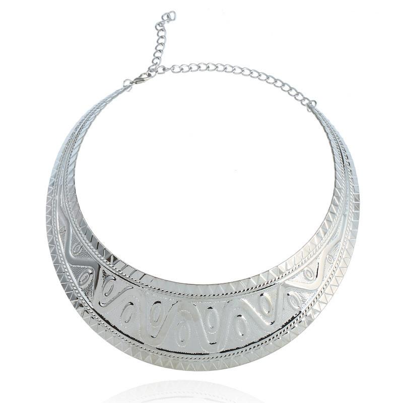 Metallic Punk Necklace With Electroplated Finish For Fashion And Gift Jewelry