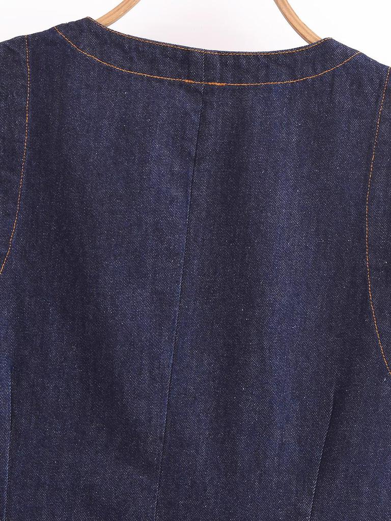 2025 Women's Spring Fashion: European-American Style Denim Vest & Long Pants Set