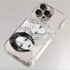 Manga Style Girls Line Art Pattern Phone Case for iPhone 17 16 15 14 13 12 11 16E Series Pro Max Plus Double Layer Protection
