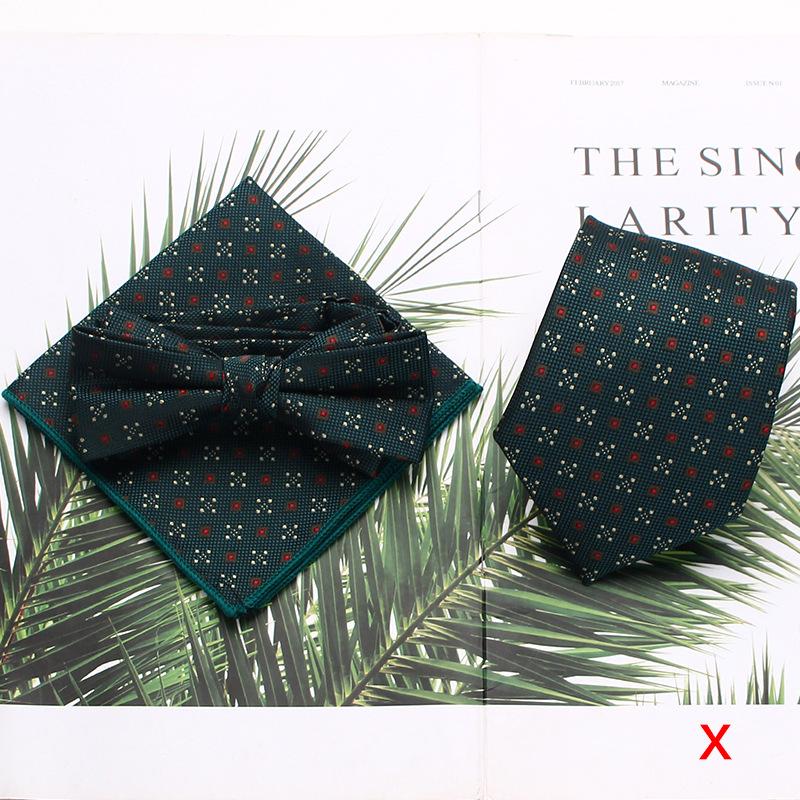 

Мужской набор галстуков, полиэстеровый галстук в полоску, галстук-бабочка, квадратный платок, набор из трех предметов, аксессуары для костюма.