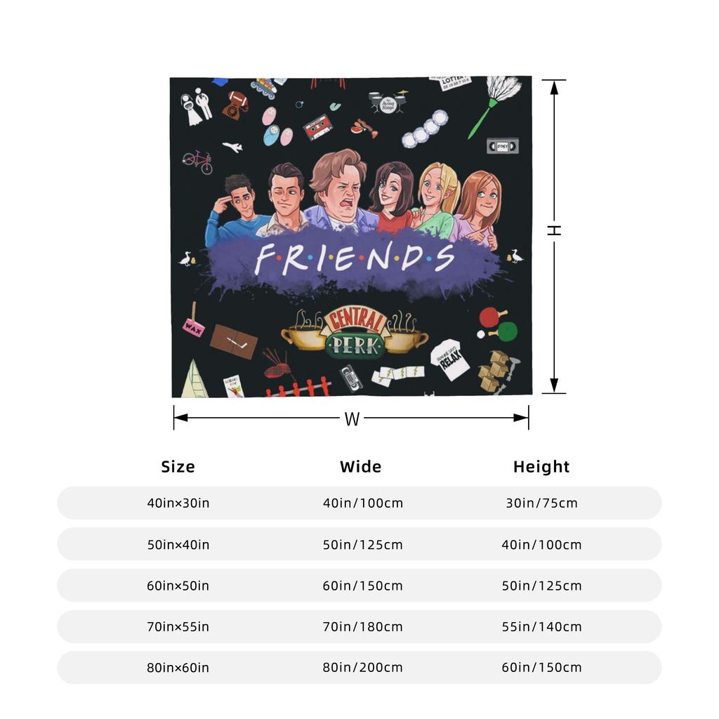 Friends TV Show American Blanket Cartoon Central Perk Flannel Throw Blankets Bedding Couch Personalised Soft Warm Bedspreads
