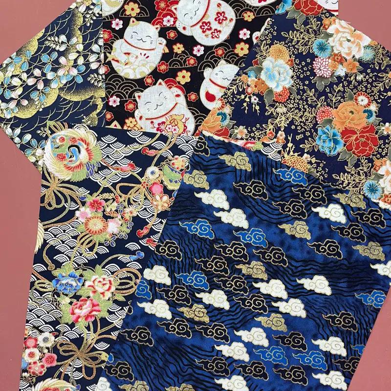 50 Stück Quadratischer Stoff 10x10cm Bedruckte Baumwolle Japanischer Stil Nähmaterial für DIY Handgemacht Quilten Patchwork
