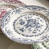 Round Dinner Plate Retro Dessert Plate Creative Nordic Flower Pattern Disc  Hotel