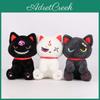 Cute Black Cat Plush Toy For Halloween Dark Pirate Theme Soft Stuffed Animal Gift