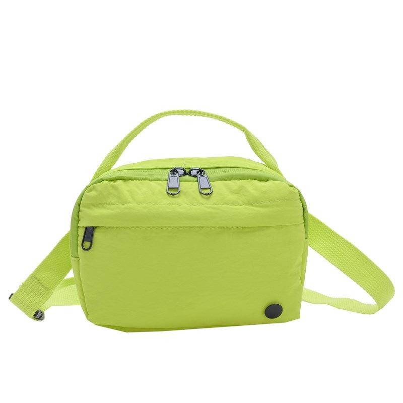 

Lightweight portable small square bag, simple solid color student shoulder messenger bag, sports and leisure breast bag, mobile phone fanny pack. One size фарби люмінесцентні зелений колір
