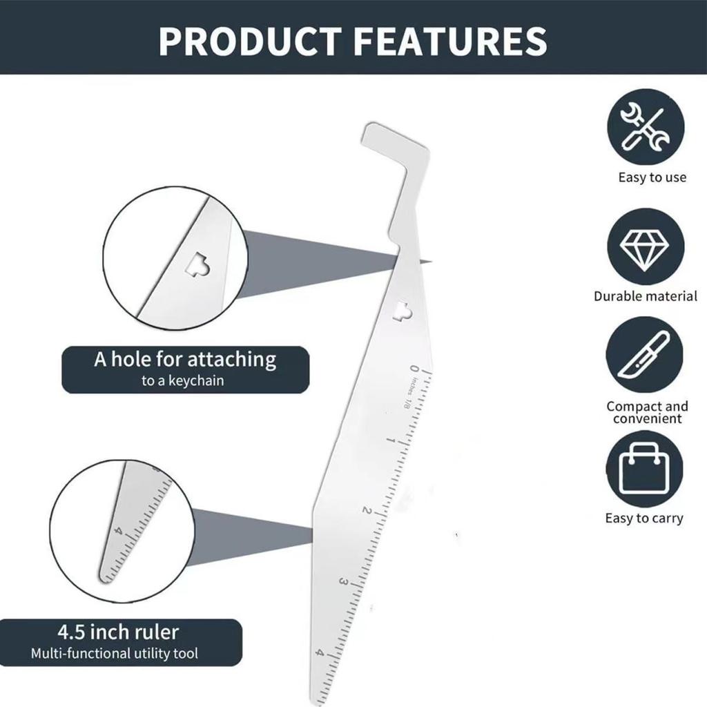 Multi-Use Door Entry Tool 2 Pack – Stainless & Spring Steel Rescue EDC Tool With Hook Design And 4.5 Inch Ruler, Compact Hand Tool