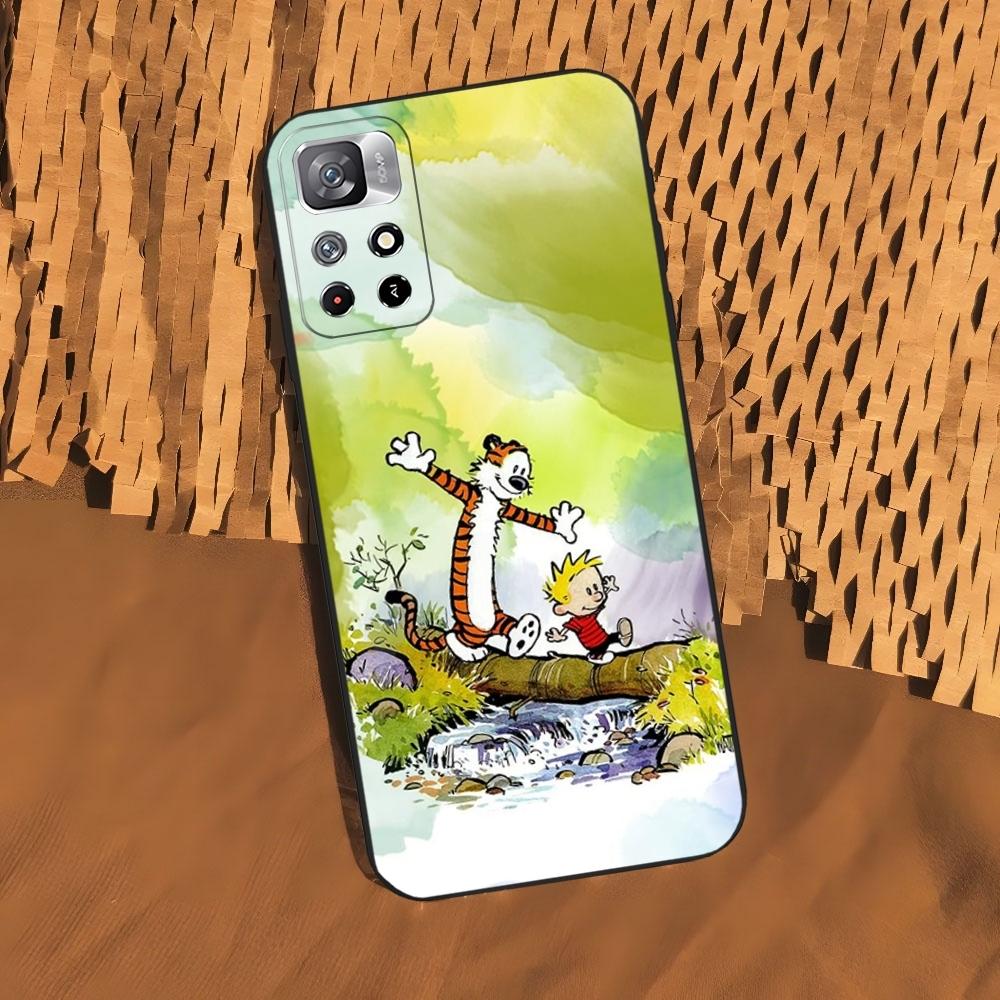 

CalvinS And Hobbes Phone Case for Xiaomi 15 14 13 12 Mi 11 ultra Pro Lite Black Soft Silicone Cover xiaomi 14T