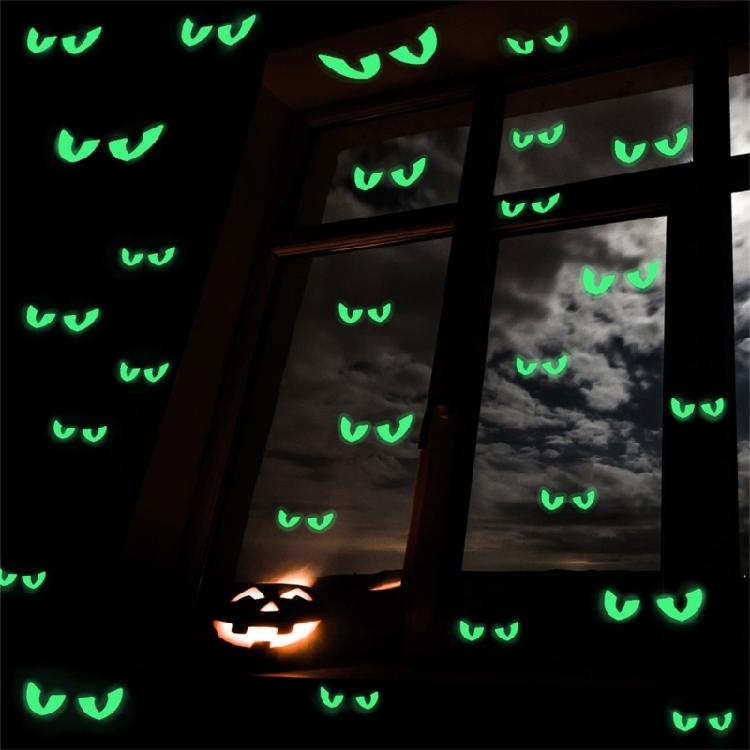 Luminous Stickers Glow in Dark Evil Peeping Eyes Stickers for Halloween Wall
