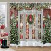 Christmas Backdrop Shower Curtain Holiday Gifts Fireplace Christmas Tree Garland Fabric Bath Curtains Bathroom Decor With Hooks