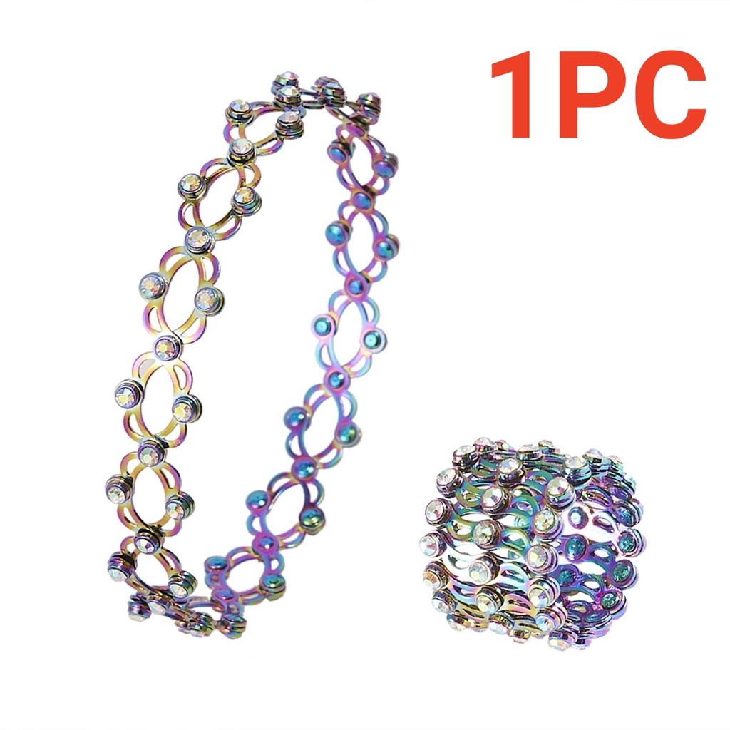 Mode Magie 2-in-1 Faltbare Einziehbare Armbandringe Für Damen Herren Kreativer Eingelegter Strass Dehnbarer Ring Armreif Schmuck