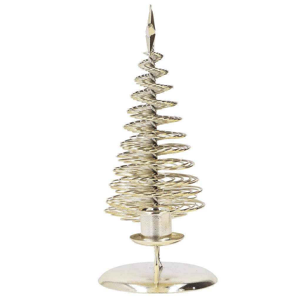 Candlestick Ornaments European Metal Christmas Tree Shape Wax Candle Holder Home Decoration Double