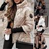 Giacca da donna con cappuccio a maniche lunghe, vestibilità ampia, per il pendolarismo, trapuntata, con zip, piumino, cappotto in cotone