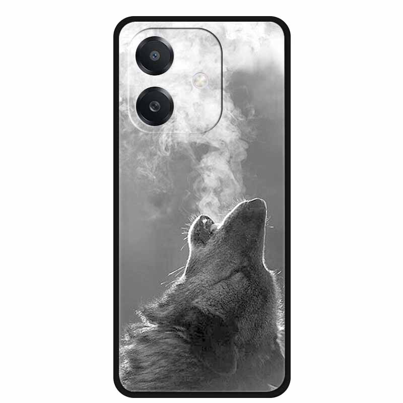 For OPPO A20 Case A 20 Phone Cover Lion Wolf Black Silicone Soft Back Cover Case For OPPO A40 A40m A60 5G Case A 40 A 60 Coque