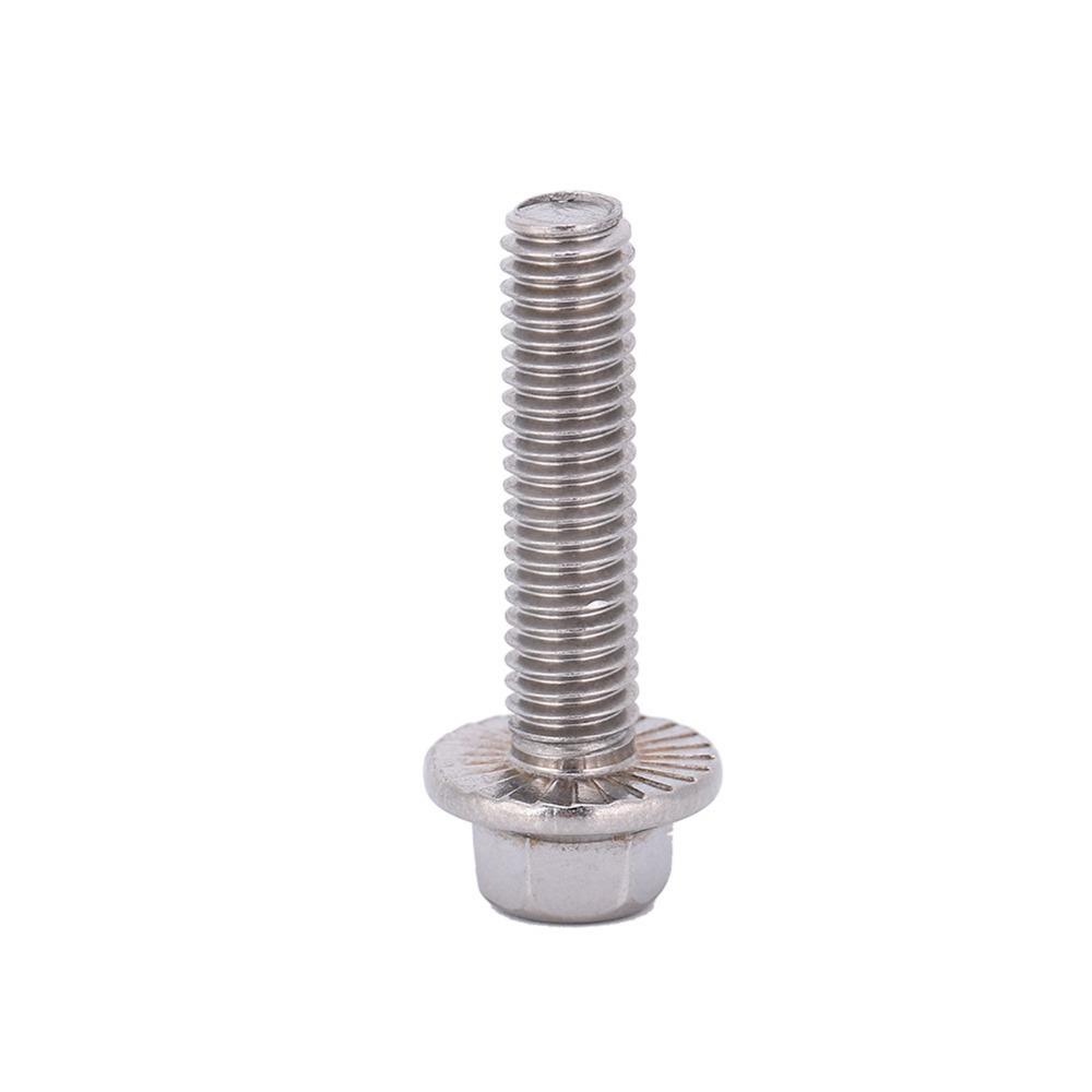 10pcs Hex Head Hex Flange Screws Cap Washer Head Serrated Flange Bolts Auto Skid Plate