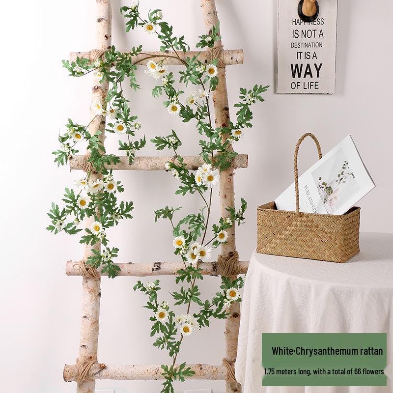 Daisy Vine Sunflower Artificial Flower for AC Pipe and Wall Decor, Wedding & Window Decoration