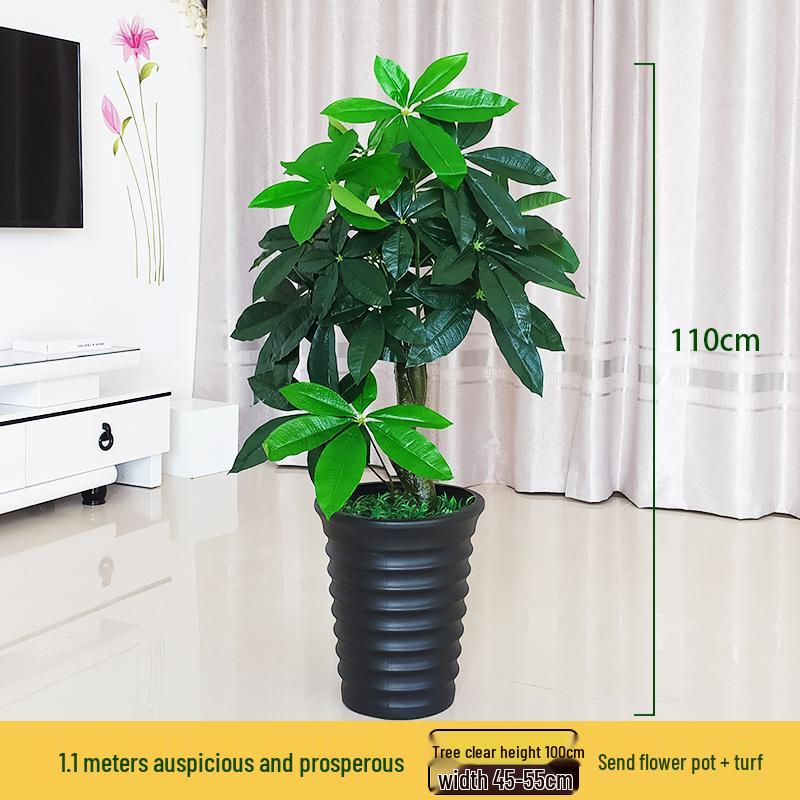 Large Artificial Money Tree Decorative Indoor Plant - Fake Green Bonsai for Living Room Floor