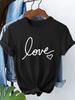 2026 Hot Sale Kaqi Casual Fashion Love Letter Printed Y2k Fashion Tshirt Short Sleeve T Shirt Top Tee Summer Ladies Girls Shirt