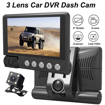 Car DVR 3 Cameras 1080P Dual Lens Car DVR Camera 4.0 Inch Touch Screen Front Rear Recorder Camera
