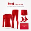 OEING Men's Red Thermal Wedding Underwear Set
