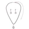 Fashionable and Minimalist Design Waterdrop-shaped Pendant Necklace Earrings Accessory Bridal Set