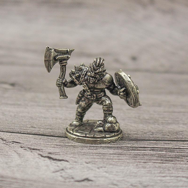 

1/2Pcs Dwarf Legion Shield Axe Models Toy Figurines Miniatures Metal Copper Mens Gifts Desktop Ornaments Decoration