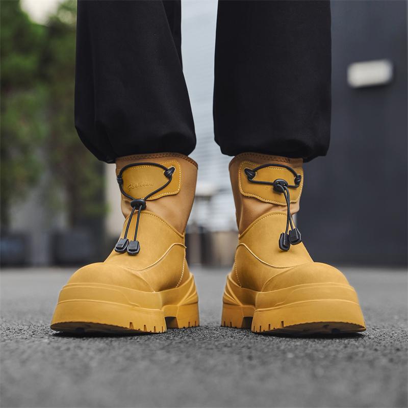 Autumn Men's Boots Winter Fur Ankle Boots Design Denim Cool Chelsea Boots for Men