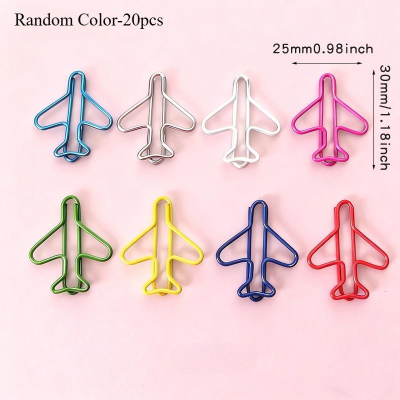 20pcs Metal Paper Clips Cat Dog Musical Notes Assorted Color Paperclips Bookmark Teacher Office Supplies