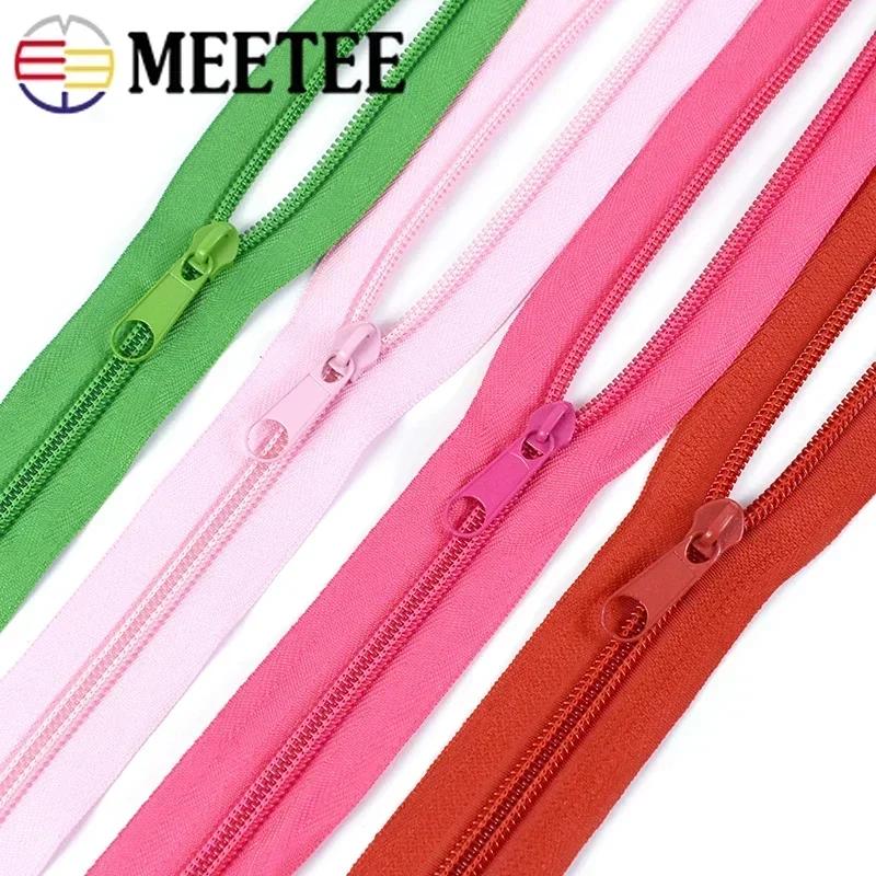 10/20/50Pcs 3#5# Meetee Rainbow Nylon Zipper Slider Backpack Jacket Zips Heads Decorative Zip Puller Repair Kit Sewing Accessory
