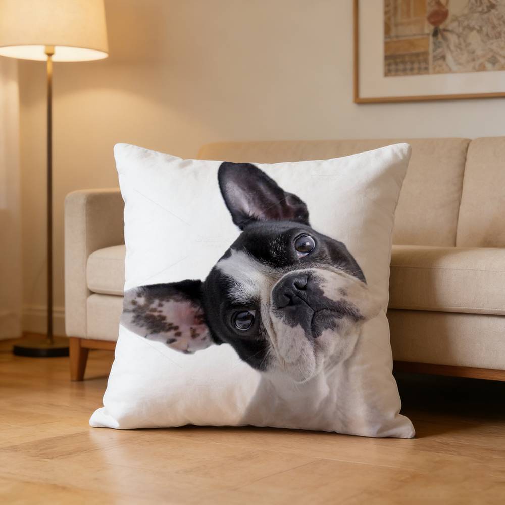 cute French Bulldog Pillow Case Pattern Printed Pillowcase For Living Room Sofa Cushion Cover