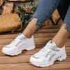 Fashion Fashion Mix Color Lace Up Sneakers Women 2025 Autumn Breathable Mesh Thick Bottom Sports Shoes Comfort Non Slip Running Shoes
