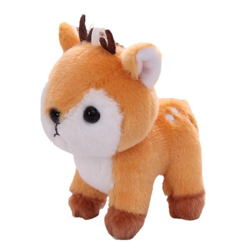 Fawn Keychain Stuffed Deer Keychain Key Ring Pendant Fluffy Elk Doll Deer Plush Toy  Hanging Decor